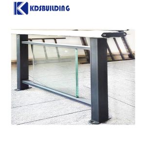 Metal Building Balcony Railing Tempered Double Glazed Aluminium Iron Baluster