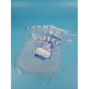 Buy cheap Clear plastic 8Lb Drawstring biodegradable ice bags Custom Printed from wholesalers