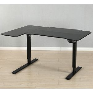 Height Adjustable Office Table with Custom Work Station Design in Modern Black