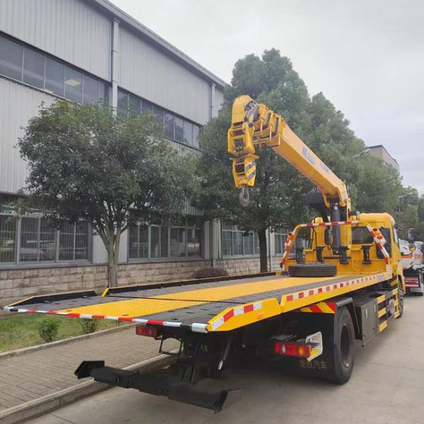 FAW 4x2 Wrecker Truck One Tow Two Vehicle 12 Tons Flatbed Wrecker Road-block Removal Truck With Crane