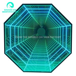 Adaptor Powered Hd Tempered Glass Background Led Light Box Infinite Mirror 3d