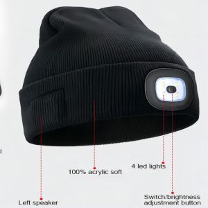 Buy cheap Bluetooth Wireless Headphones Hat With Light Bluetooth Beanie Night Biking from wholesalers