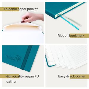 Buy cheap Odm Academic Planner Vertical Layout With Monthly Tabs Easy Track Corners Pacific Green from wholesalers