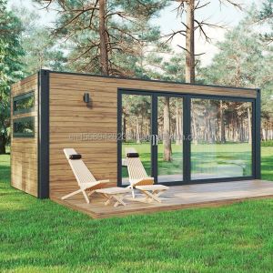 Buy cheap Flat Pack Container Coffee House Luxary Style Wooden Studio Flat Packaging for 20ft Garden Hotel Mobile House from wholesalers