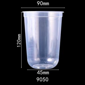 Disposable Custom Logo U Shaped Plastic Cups 380ml 500ml 700ml Sizes