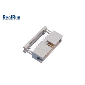 Buy cheap 16P IDC Crimp Wire Box Header Connector Shroud Pin Header Gold Plated PBT from wholesalers