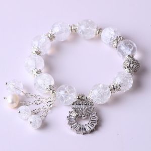 Buy cheap Handmade Round Bead Crystal Gemstone Elastic Bracelet with Deluxe Charms from wholesalers