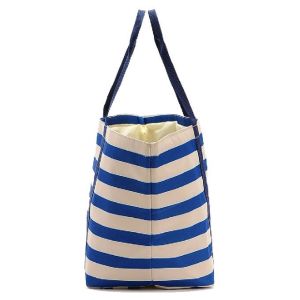 Buy cheap OEM Canvas Water Resistant Lunch Cooler Bags Blue And White Stripes Color from wholesalers
