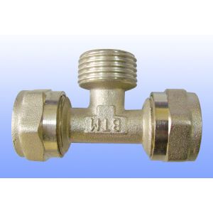 Buy cheap compression brass fitting male tee for PEX-AL-PEX from wholesalers