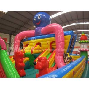 Octopus Theme Inflatable Fun City With Air Blower And Repair Kits
