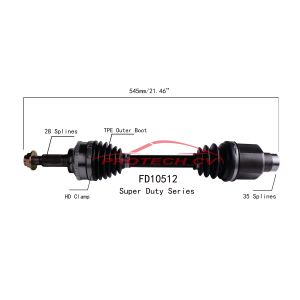 Buy cheap FD10512 CV Axle Assembly Heavy Duty Clamp TPEE Boot  Cold Forging Grinding Process Technology EXTREME Weather Unit from wholesalers