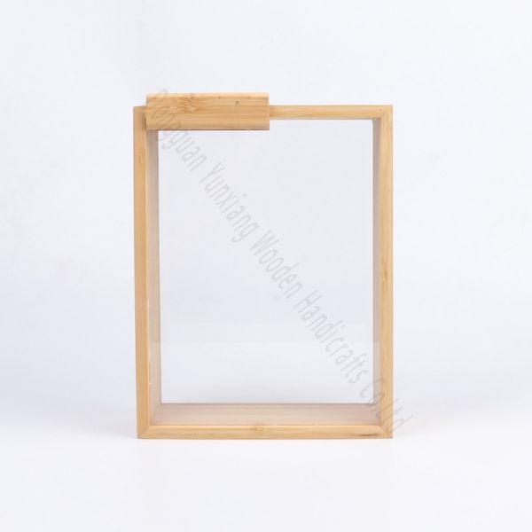 Quality Bamboo Cereal Dispenser for Kitchen Food Storage Container Dry Grain Organizer Refillable Rice Box Countertop Grain Bin Transparent Lid Airtight Holder Rustic Pantry Solution for sale