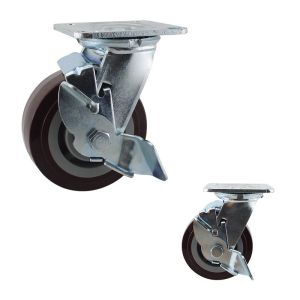 Polyurethane 506LBS Side Lock Swivel Wheels With Ball Bearing