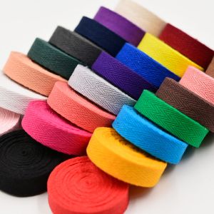 Factory Wholesale 1CM-5CM Herringbone Bias Cotton ribbon For Garment