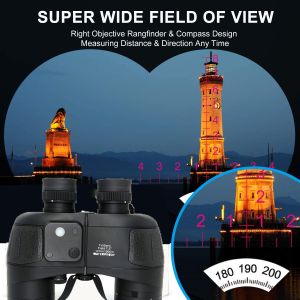 Buy cheap Adults Black 7X50 Waterproof Binoculars Telescope With Rangefinder Compass from wholesalers