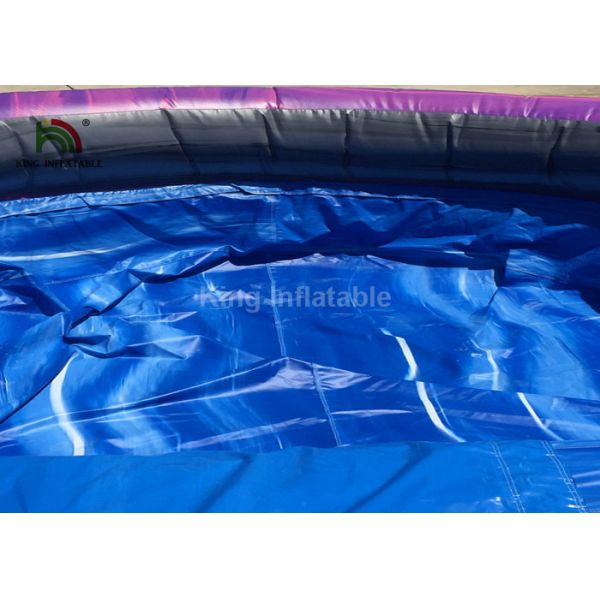 Dual Lane 0.6mm PVC Inflatable Water Slide With Pool 30ft Purple For Summer