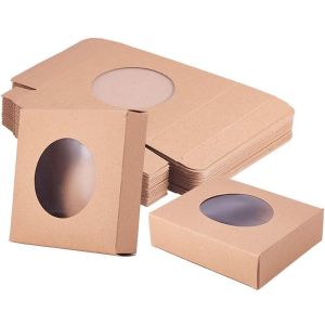 Food Packaging Boxes with Custom Round Window Front and Recycled Material Made
