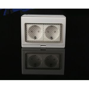 Waterproof Wall Switch Socket , Surface Mounted German Power Socket