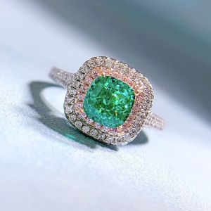 Buy cheap Green Square Shape Gemstone Zircon Wedding Rings For Women from wholesalers