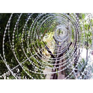 Buy cheap Galvanized Or PVC Coated Blade Razor Barbed Wire , Concertina Barbed Wire from wholesalers