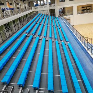 Optional Handrail And Flooring Retractable Bleacher Seating For Personalized