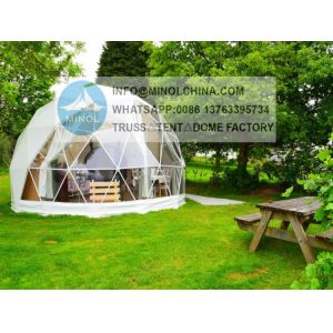 China Waterproof Geodesic Dome Tents Glamping with Tunnel Attachment on sale