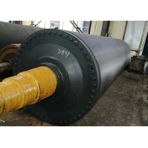 Rubber Or PU Covered Q345B Steel Felt Wire Leading Roller For Paper Machine