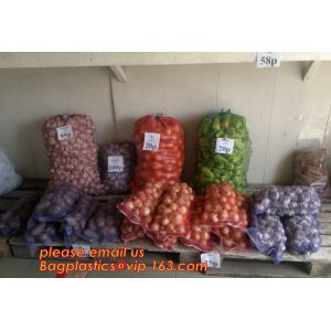 Buy cheap Strong tension PE material raschel mesh bag for eggplant onion potato,Orange polypropylene grid reusable raschel produce from wholesalers