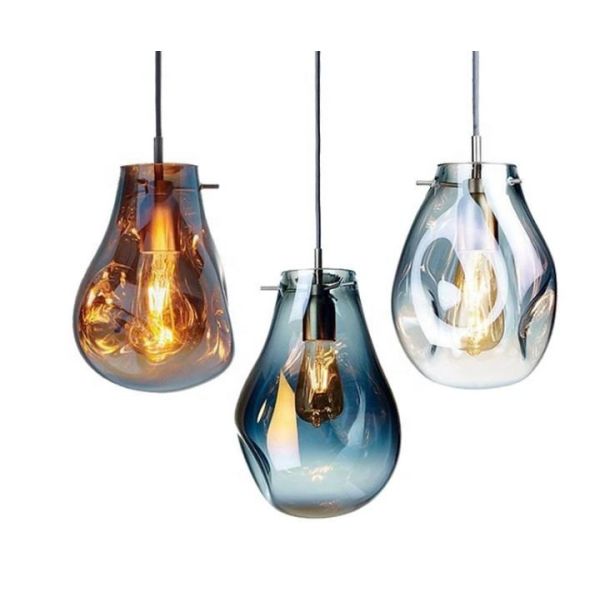 Quality E27 Home Nordic Modern Blown Glass Pendant Light Globe 30X30X40cm for sale