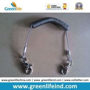 China Strong Lanyard Steel Coiled Cable Rope W/Swivel Hooks on sale