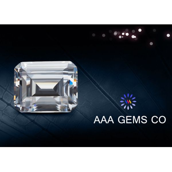 Buy cheap 3ct Emerald Cut Moissanite Gemstone Eight Arrows Eight Hearts from wholesalers