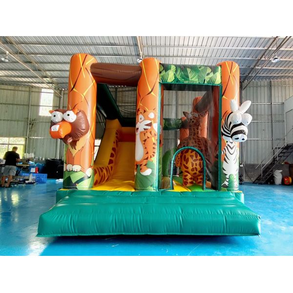 Customized Popular Inflatable Castle Animals Figures Inflatable Bouncer House With Dry Slide Jumping House For Event