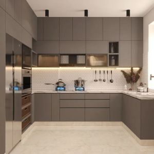 Professional Design Modern Modular Customized Lacquer Paint Mat Finish Kitchen