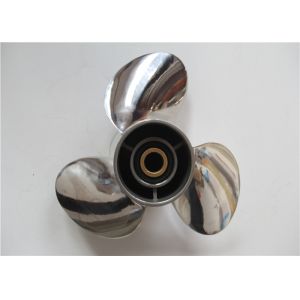 Polished Stainless Steel Outboard Motor Propellers 3 Blades With 13 3/4x15 Size