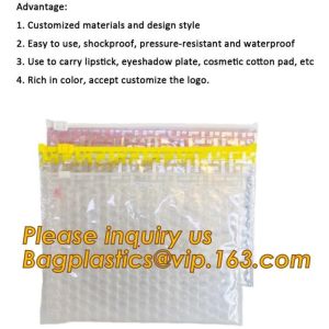 Buy cheap Cosmetic Pink Slider Padded Bag/Holographic k Bag With Bubble,Holographic Metallic Zipper Bubble Bag/Slider Padded from wholesalers