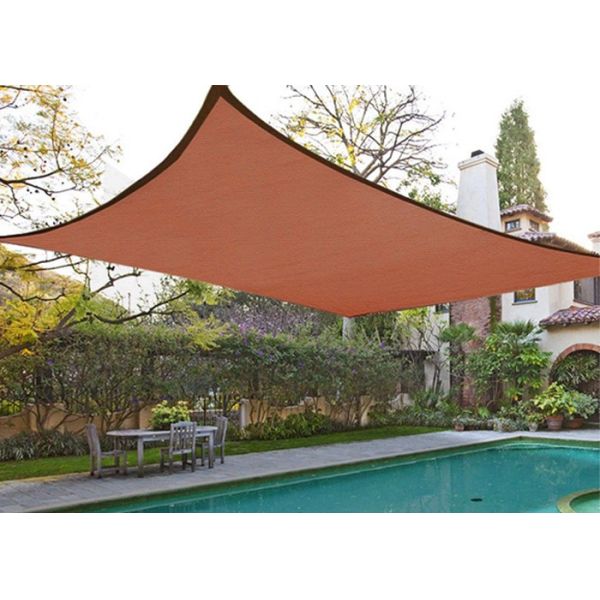 Quality Rectangle Sand Sun Shade Patio Cover , Outdoor Shade Sails 10' X 13' 185GSM for sale