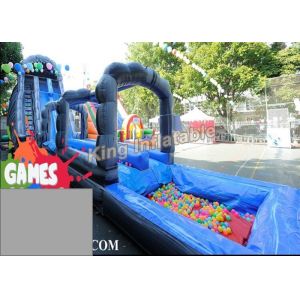 Blue / Green Customized Inflatable Water Slide With Constant Blowing System