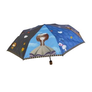 Buy cheap Digital Printing Manual Open pongee Wood Handle Umbrella from wholesalers