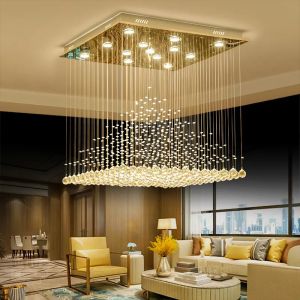 Buy cheap Hardwired Contemporary Crystal Chandelier Ceiling Light 82-265 Volts product