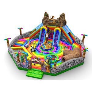 Buy cheap Zoo Theme  Inflatable Playground Jumping Bouncy Castle With Slide from wholesalers