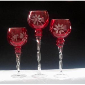 Buy cheap Tulip Shape Long Stem Candle Holders With Engrave Pattern from wholesalers