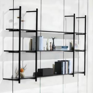 SGS 1650mm Height 3 Layer Aluminum Frame Wall Bookshelf