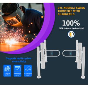 Buy cheap HCW Stainless Steel Swing Turnstile Gate with Adjustable Channel Width (600-1250mm) and 5 Million Cycle Lifespan for High Traffic Areas from wholesalers