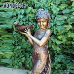 Buy cheap Customized outdoor garden decoration, life-size bronze statue of a bird feeding girl from wholesalers