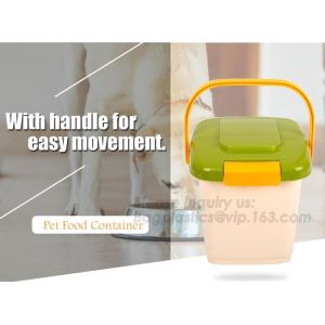 Buy cheap gift pet food container with flap lid, Square Pet Food Large Container / Animal Metal Food Seed Storage Bin, bagplastics from wholesalers