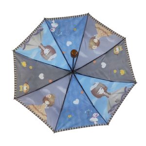Buy cheap Digital Printing Manual Open pongee Wood Handle Umbrella from wholesalers