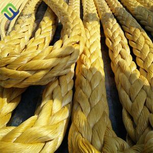 56mmx220m UHMWPE Braided Rope 12 Strand With Yellow Color ABS Approved