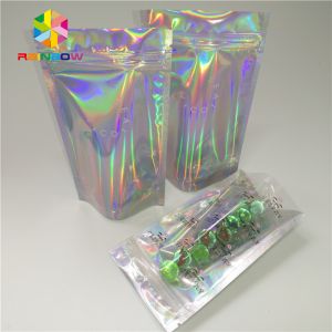 Buy cheap Custom Plastic Mylar Resealable Stand Up Pouches Holographic Cosmetics Packaging from wholesalers