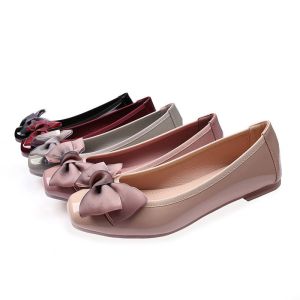 Buy cheap Square Toe Flat Heeled Shoes Ballerina Foldable With Big Bow from wholesalers
