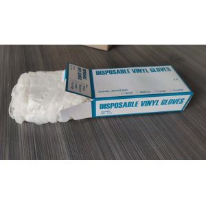 Buy cheap Non Sterile Disposable Vinyl Exam Gloves With Beaded Cuff Smooth Surface from wholesalers